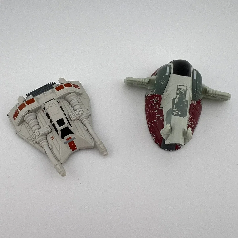 Star Wars Titanium Series Diecast Slave I Snowspeeder Ship Lot 2008 Hasbro